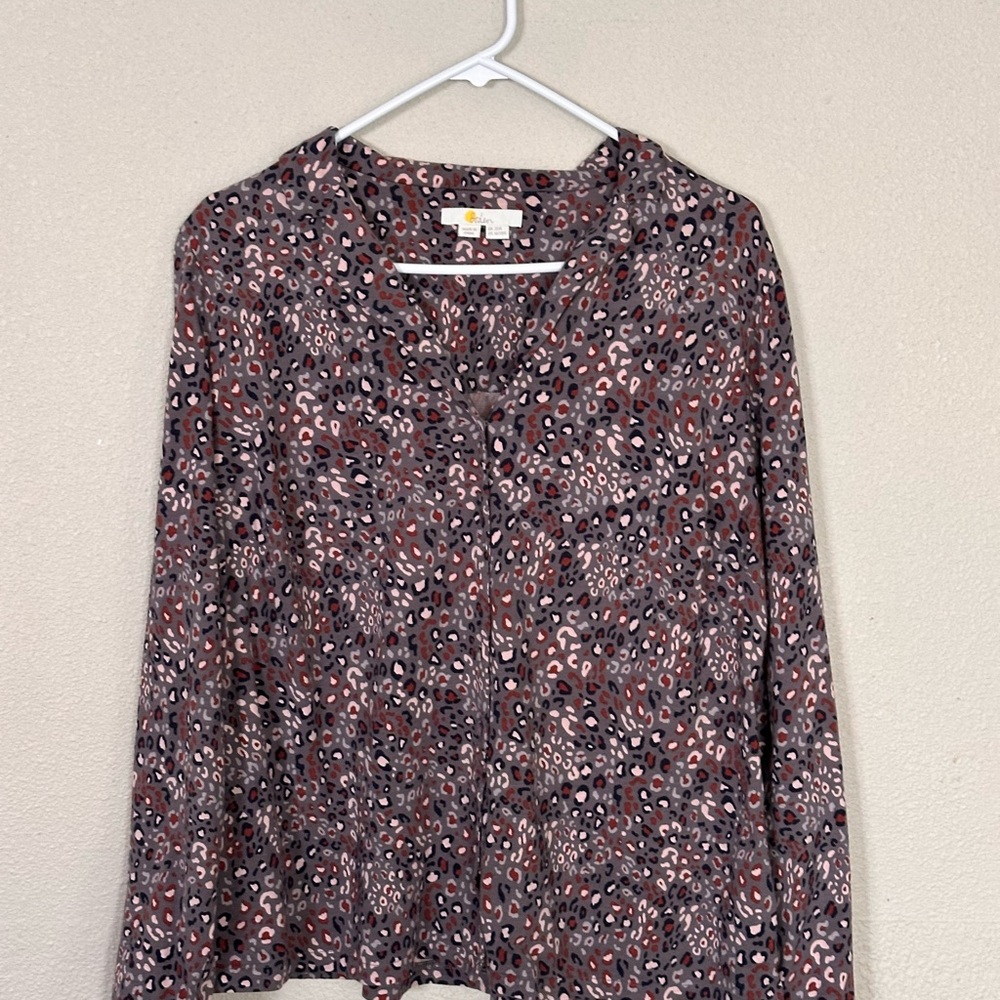 Boden Leopard Print Button-Front Blouse - Pink, Black